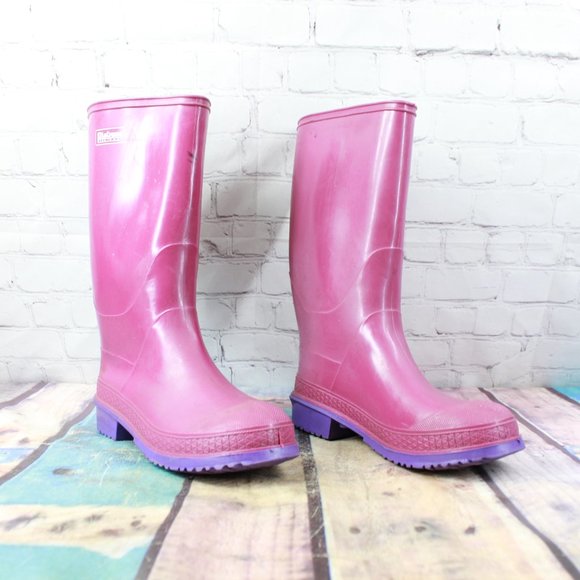 LaCrosse Pink Rubber Knee-High Tall Muck Hunting Rain Boots USA Made Size 8 - Picture 3 of 9